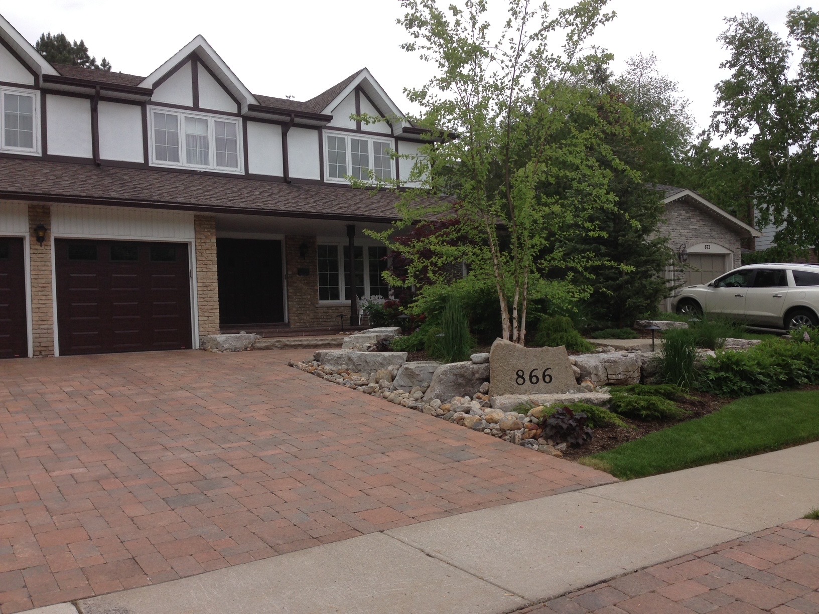 Installed Interlock concrete paver driveway