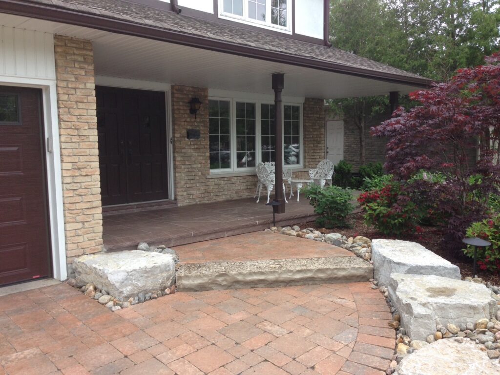 Interlock concrete paver walkway