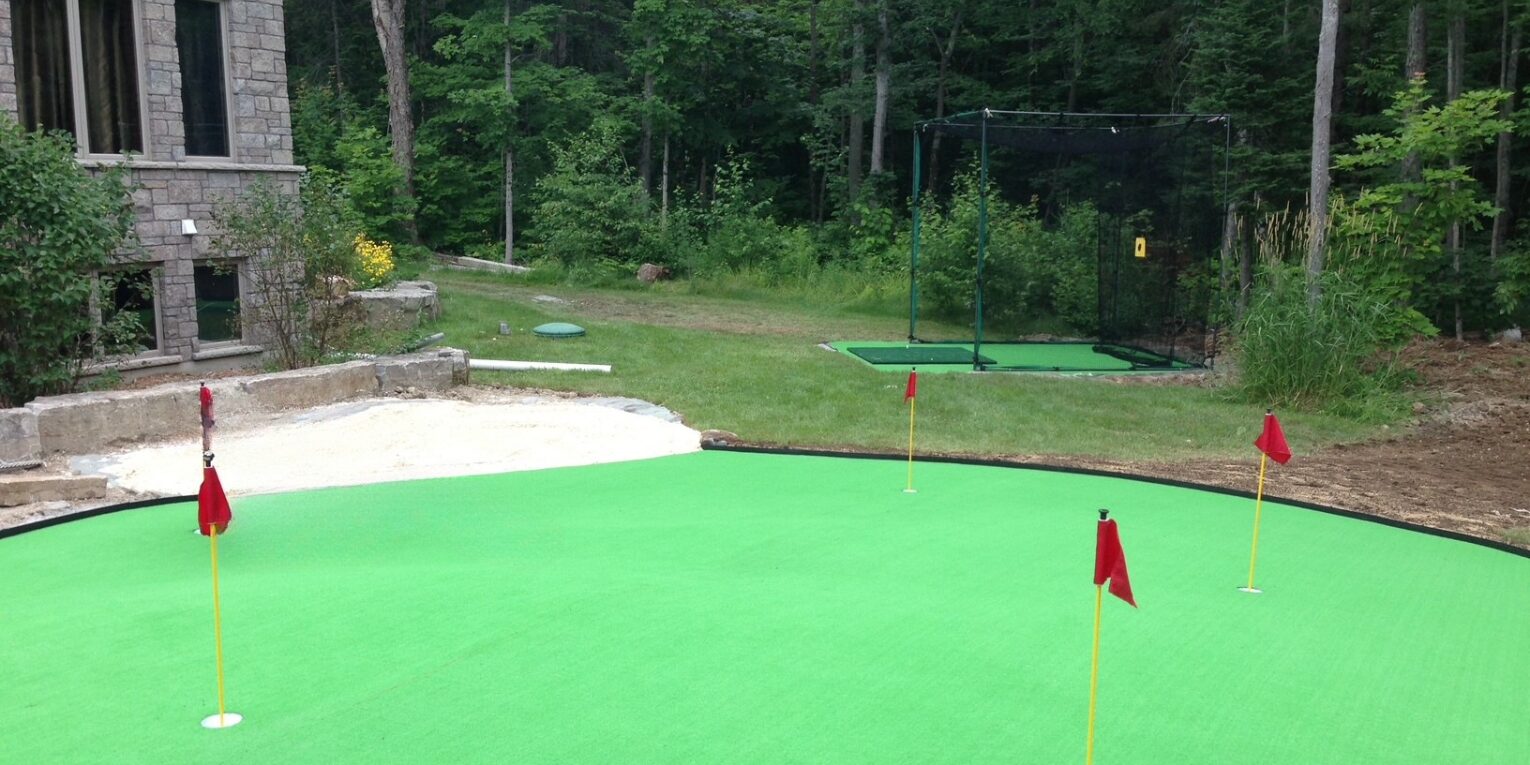 Installed custom putting green at a cottage int Muskoka, Ontario