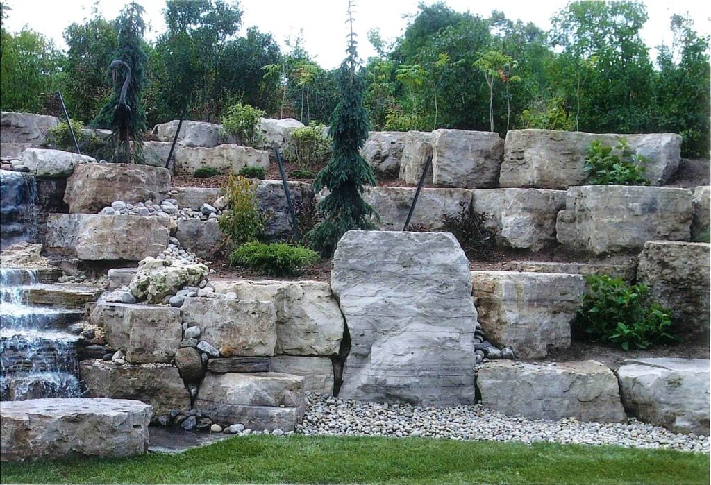 Evan's Residence curved retaining wall