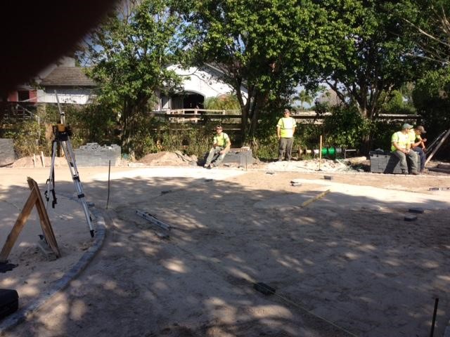 The crew on break from base prep.